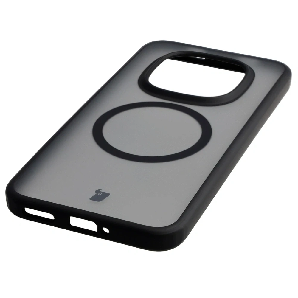 Etui z pierścieniem magnetycznym Bizon Case MatteO do Xiaomi Redmi Note 15 Pro 5G przydymione-czarne