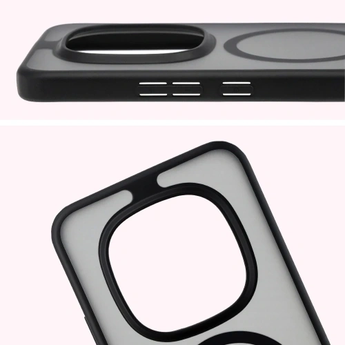 Etui z pierścieniem magnetycznym Bizon Case MatteO do Xiaomi Redmi Note 15 Pro+ Plus 5G przydymione-czarne