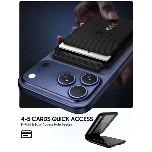 Podstawka Tech-Protect MagWallet Stand MagSafe Universal Magnetic Card Holder Carbon