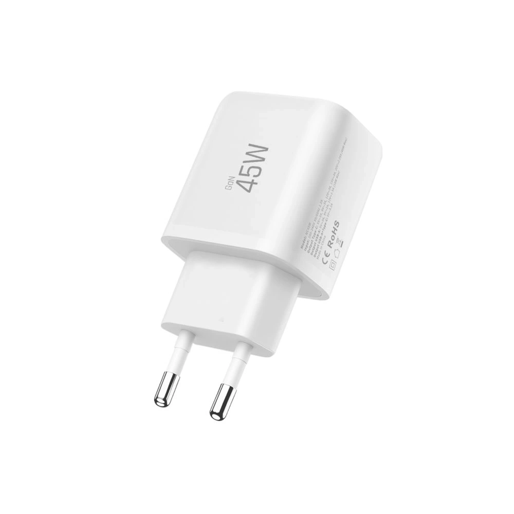 Ładowarka sieciowa Tech-Protect NCA45W-GAN USB-A, USB-C Network Charger PD 45W / QC3.0 + USB-C Cable White