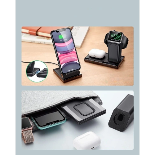 Buy ESR 3in1 Wireless Charging Station Black - ESR206BLK - {ean13} - Home Screen Store Europe