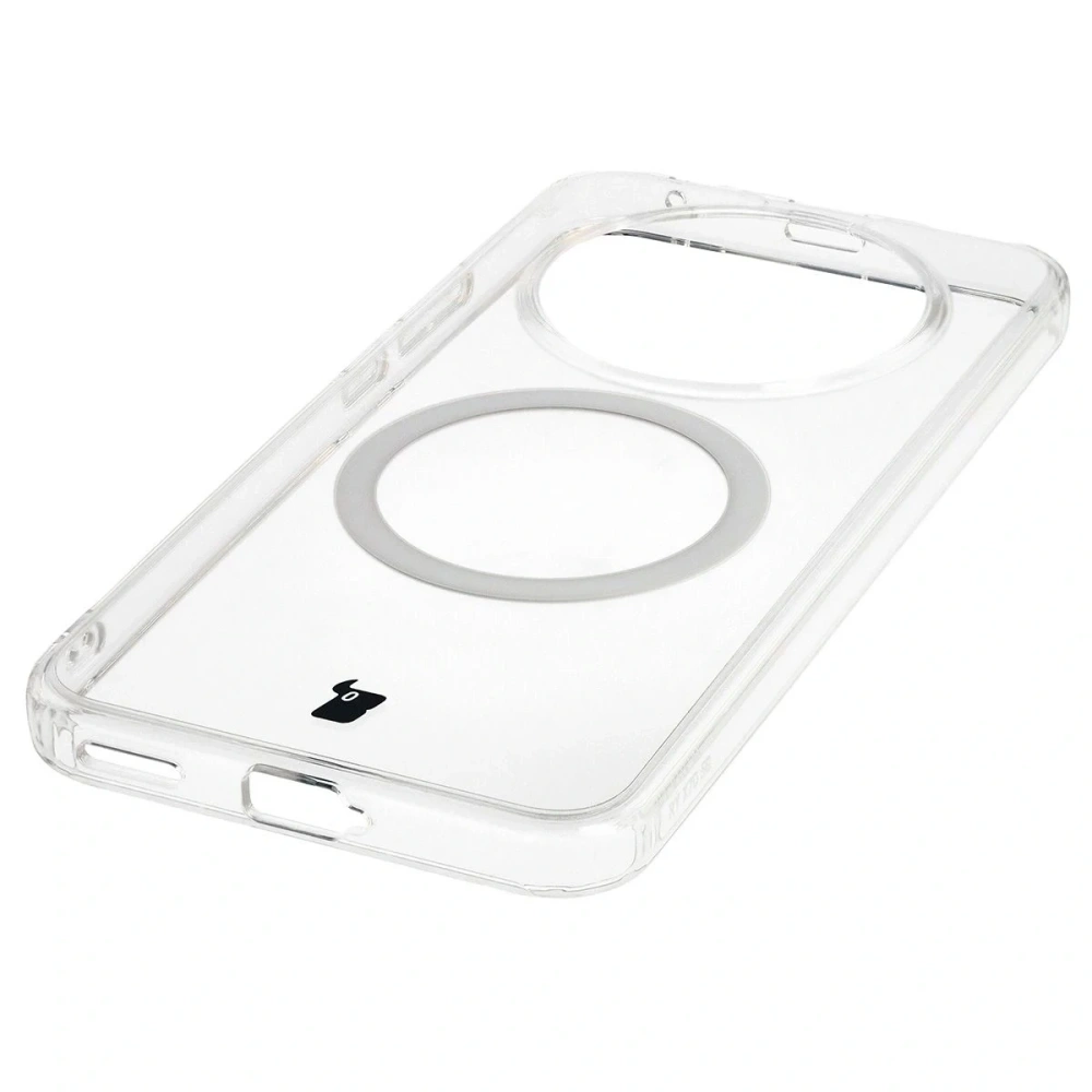 Etui z pierścieniem magnetycznym Bizon Case CrystalO do Honor Magic8 Lite przezroczyste