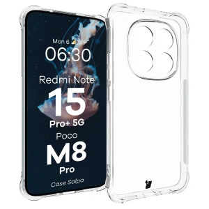 Elastyczne etui Bizon Case Salpa do Xiaomi Redmi Note 15 Pro+ Plus 5G / POCO M8 Pro 5G przezroczyste