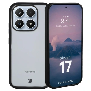Etui Bizon Case Angelo do Xiaomi 17 przydymione z czarną ramką