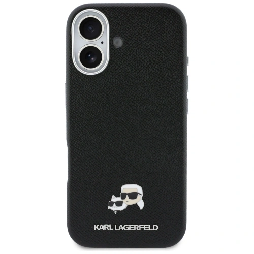 Etui Karl Lagerfeld Karl & Choupette Head Pins Saffiano MagSafe do Apple iPhone 17 czarny