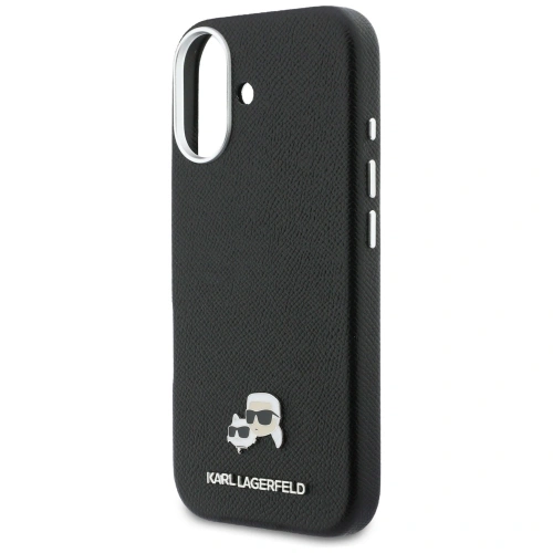 Etui Karl Lagerfeld Karl & Choupette Head Pins Saffiano MagSafe do Apple iPhone 17 czarny