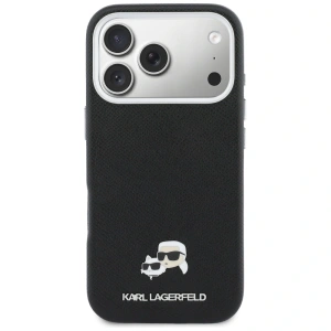 Etui Karl Lagerfeld Karl & Choupette Head Pins Saffiano MagSafe do Apple iPhone 17 Pro czarny