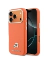 Etui Karl Lagerfeld Karl & Choupette Head Pins Saffiano MagSafe do Apple iPhone 17 Pro Max pomarańczowy
