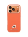 Etui Karl Lagerfeld Karl & Choupette Head Pins Saffiano MagSafe do Apple iPhone 17 Pro Max pomarańczowy
