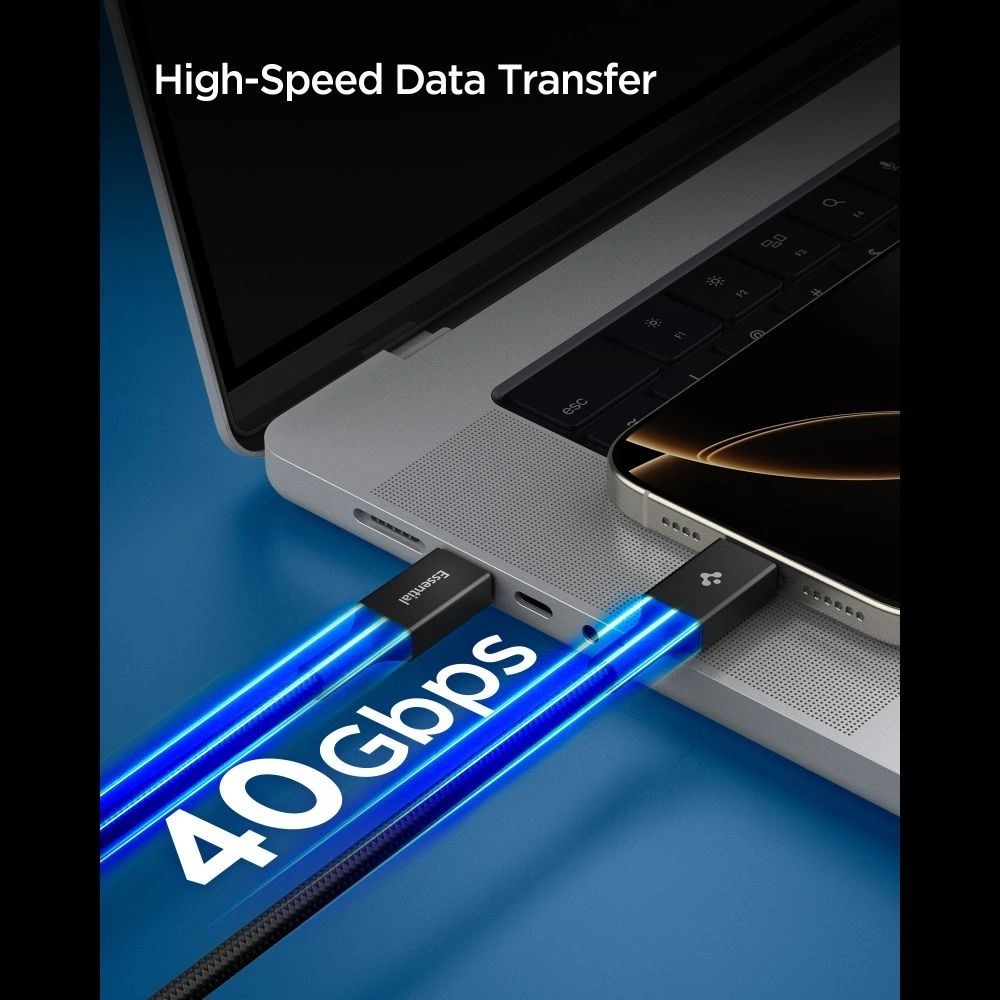 Kabel Spigen EB24015CC Essential USB-C Cable 240W 150cm Black