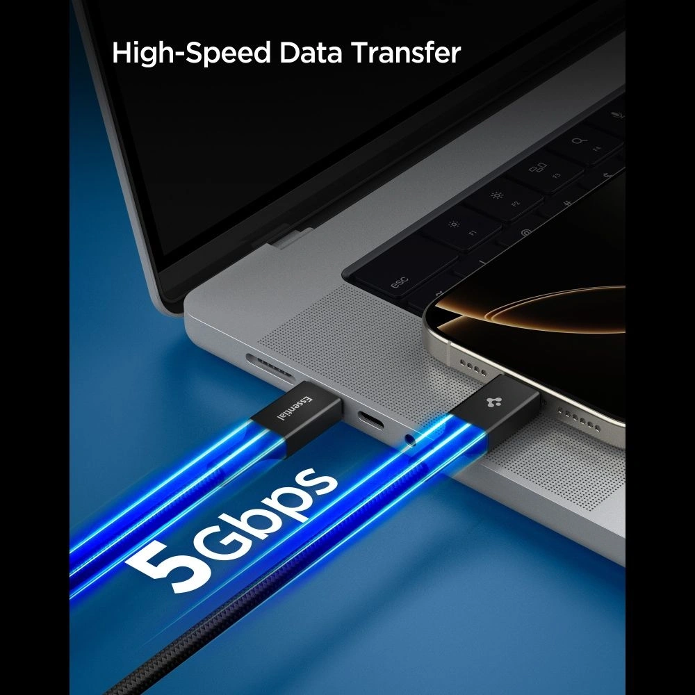 Kabel Spigen EB10015CC Essential USB-C Cable 100W 150cm Black