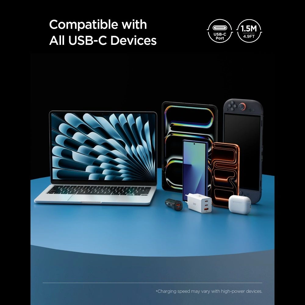 Kabel Spigen EB10015CC Essential USB-C Cable 100W 150cm White