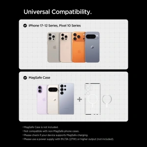 Uchwyt samochodowy do kratki z ładowarką Spigen EV15MAQ Essential Magnetic MagSafe Vent Car Mount Wireless Charger 15W QI2 Black