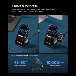 Ładowarka bezprzewodowa Spigen EF323MQ Essential 3in1 Magnetic MagSafe Wireless Charger 25W Qi2.2 Black