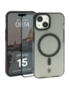 Etui z pierścieniem magnetycznym + szkło hartowane Bizon MatteO Pack do Apple iPhone 15 przydymione-czarne