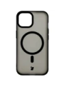 Etui z pierścieniem magnetycznym + szkło hartowane Bizon MatteO Pack do Apple iPhone 15 przydymione-czarne