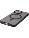 Etui z pierścieniem magnetycznym + szkło hartowane Bizon MatteO Pack do Apple iPhone 15 przydymione-czarne