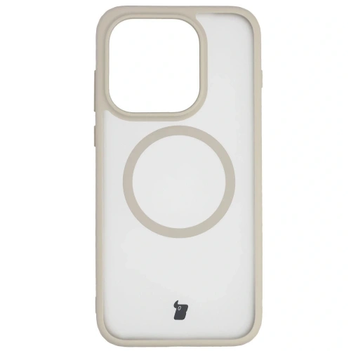 Etui z pierścieniem magnetycznym + szkło hartowane Bizon MatteO Pack do OnePlus 15 przydymione-beżowe