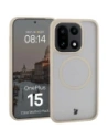 Etui z pierścieniem magnetycznym + szkło hartowane Bizon MatteO Pack do OnePlus 15 przydymione-beżowe