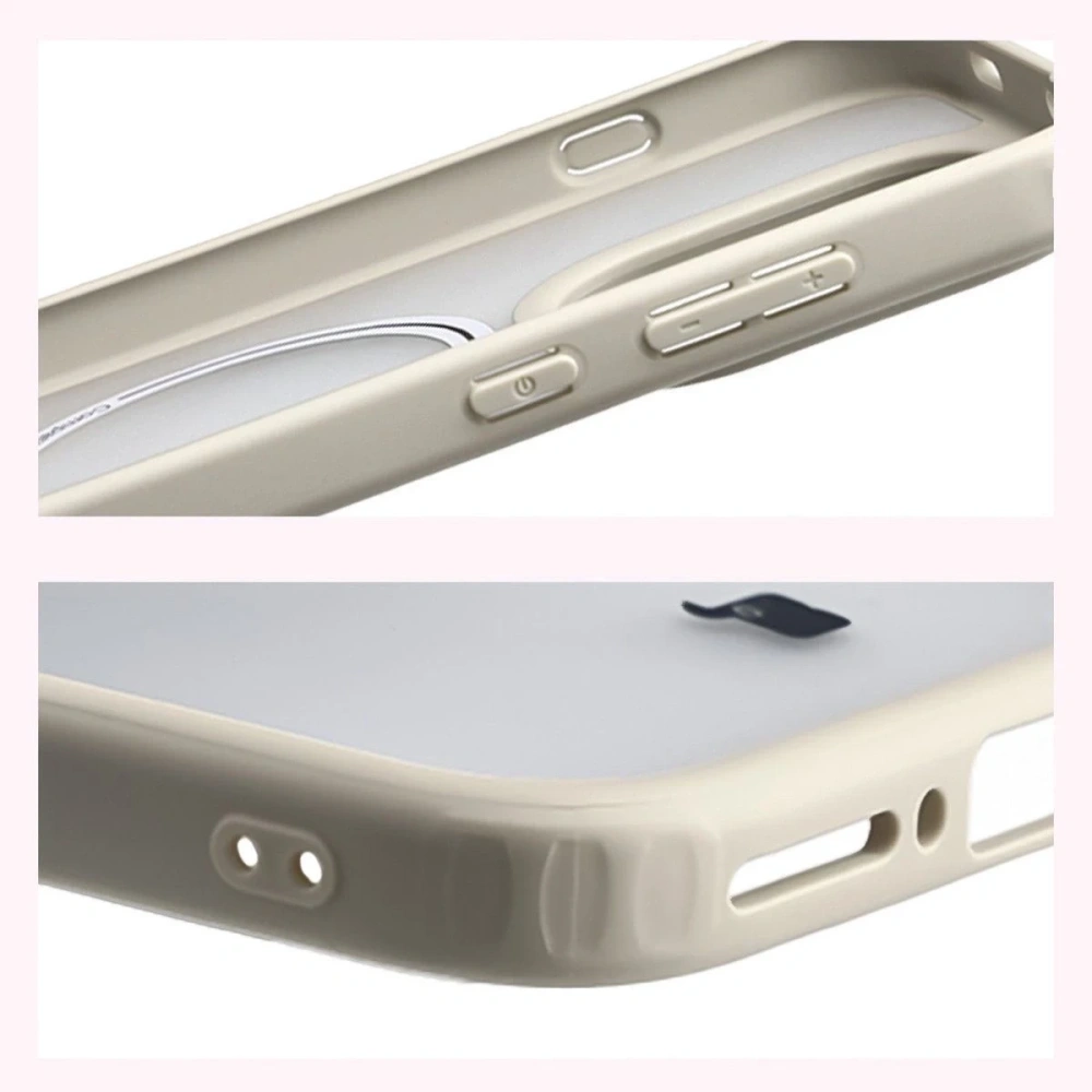 Etui z pierścieniem magnetycznym + szkło hartowane Bizon MatteO Pack do OnePlus 15 przydymione-beżowe