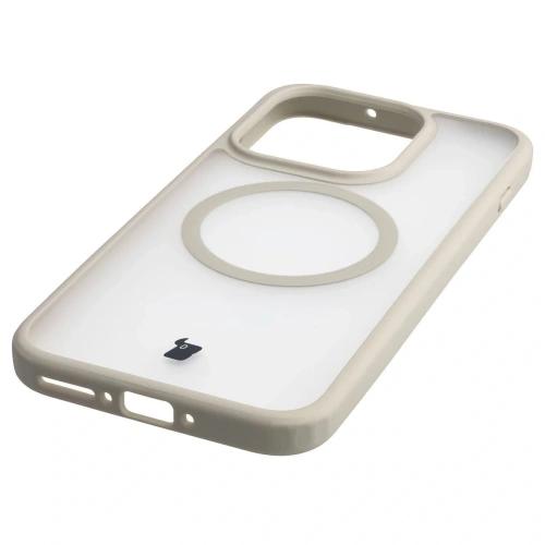 Etui z pierścieniem magnetycznym + szkło hartowane Bizon MatteO Pack do OnePlus 15 przydymione-beżowe