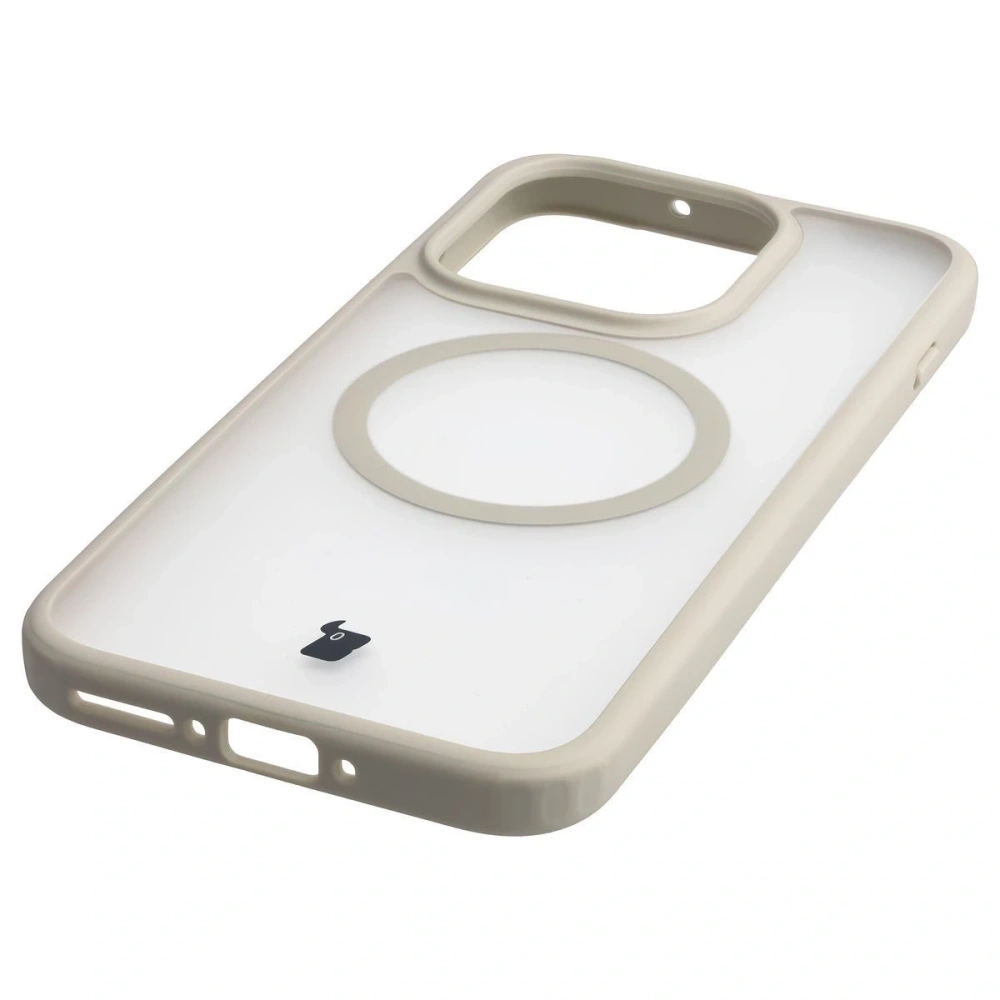 Etui z pierścieniem magnetycznym + szkło hartowane Bizon MatteO Pack do OnePlus 15 przydymione-beżowe