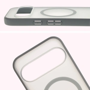 Etui z pierścieniem magnetycznym + szkło hartowane Bizon MatteO Pack do Google Pixel 10 / 10 Pro przydymione-szare