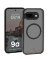Etui z pierścieniem magnetycznym + szkło hartowane Bizon MatteO Pack do Google Pixel 9a przydymione-czarne