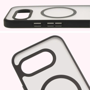 Etui z pierścieniem magnetycznym + szkło hartowane Bizon MatteO Pack do Google Pixel 9a przydymione-czarne