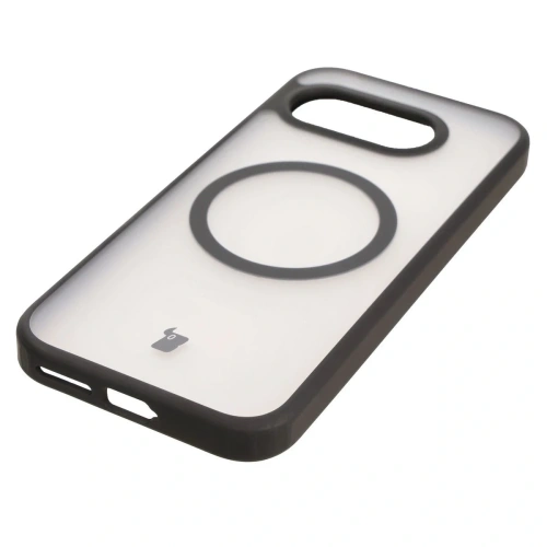 Etui z pierścieniem magnetycznym + szkło hartowane Bizon MatteO Pack do Google Pixel 9a przydymione-czarne