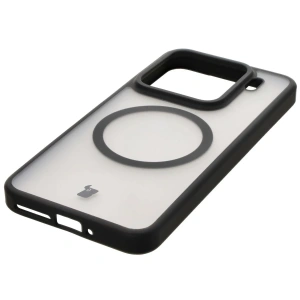 Etui z pierścieniem magnetycznym + szkło hartowane Bizon MatteO Pack do Xiaomi 15 przydymione-czarne