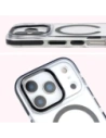 Etui z pierścieniem magnetycznym Bizon Case Marco do Apple iPhone 17 Pro przezroczyste z czarną ramką