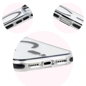 Etui z pierścieniem magnetycznym Bizon Case Marco do Apple iPhone 17 Pro przezroczyste z czarną ramką