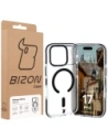 Etui z pierścieniem magnetycznym Bizon Case Marco do Apple iPhone 17 Pro przezroczyste z czarną ramką