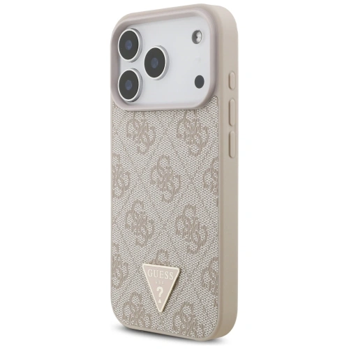 Etui Guess 4G Strap Triangle Logo MagSafe do Apple iPhone 17 Pro różowy