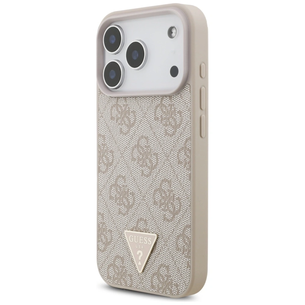 Etui Guess 4G Strap Triangle Logo MagSafe do Apple iPhone 17 Pro różowy