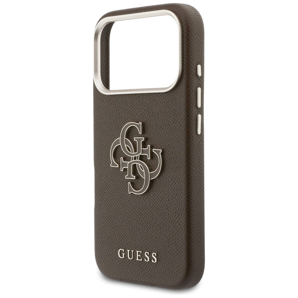 Etui Guess FW Resin Logo do Apple iPhone 17 Pro Max brązowy