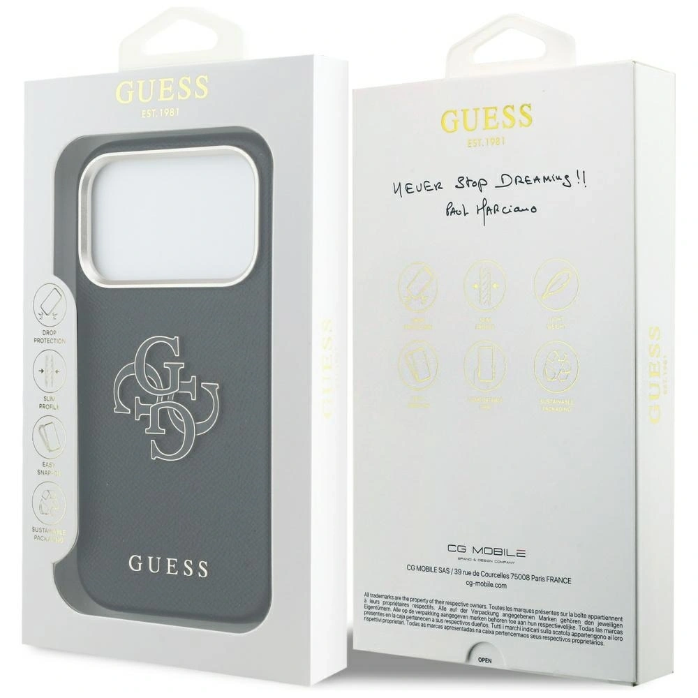 Etui Guess FW Resin Logo do Apple iPhone 17 Pro Max czarny