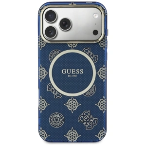 Etui Guess IML Peony Dot MagSafe do Apple iPhone 17 Pro Max niebieski