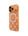 Etui Guess IML Peony Dot MagSafe do Apple iPhone 17 Pro Max pomarańczowy