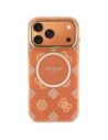 Etui Guess IML Peony Dot MagSafe do Apple iPhone 17 Pro Max pomarańczowy