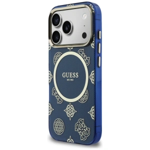 Etui Guess IML Peony Dot MagSafe do Apple iPhone 17 Pro niebieski