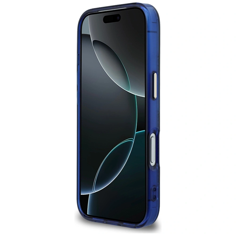 Etui Guess IML Peony Dot MagSafe do Apple iPhone 17 Pro niebieski