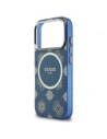 Etui Guess IML Peony Dot MagSafe do Apple iPhone 17 Pro niebieski