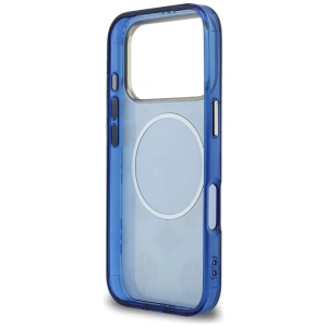 Etui Guess IML Peony Dot MagSafe do Apple iPhone 17 Pro niebieski