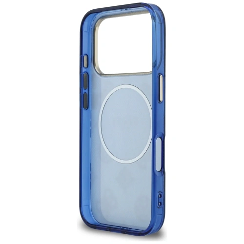 Etui Guess IML Peony Dot MagSafe do Apple iPhone 17 Pro niebieski