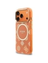 Etui Guess IML Peony Dot MagSafe do Apple iPhone 17 Pro pomarańczowy