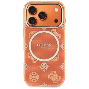 Etui Guess IML Peony Dot MagSafe do Apple iPhone 17 Pro pomarańczowy