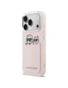 Etui Karl Lagerfeld Karl & Choupette Print & Pocket do Apple iPhone 17 Pro Max różowy