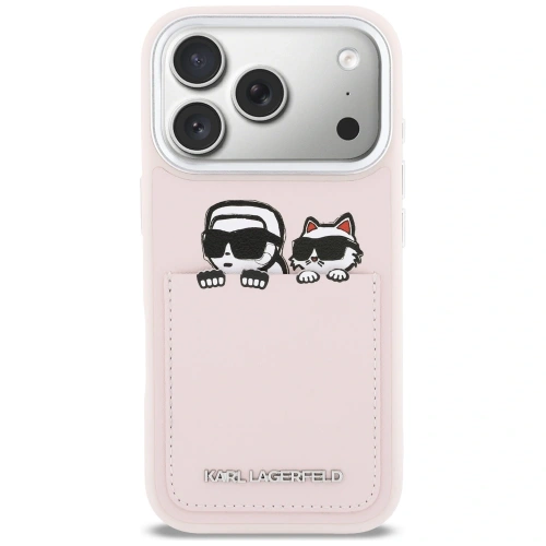 Etui Karl Lagerfeld Karl & Choupette Print & Pocket do Apple iPhone 17 Pro różowy